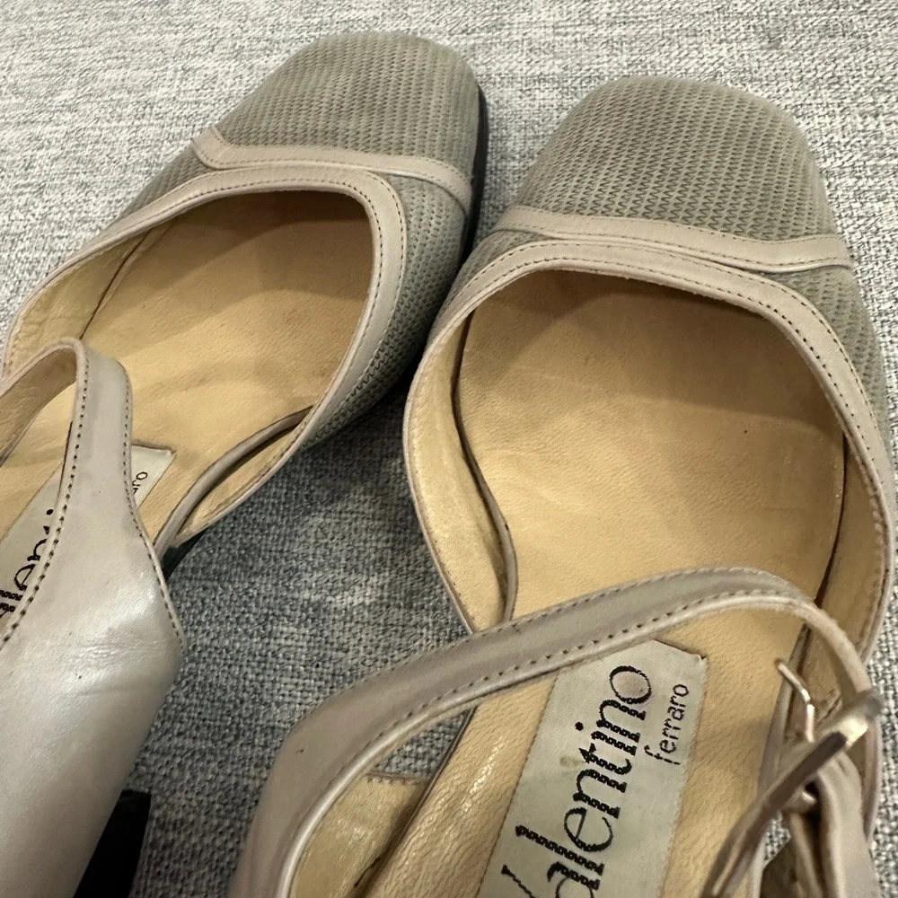 Valentino Gray Square Toe Heels - Size 36.5 - Picture 6 of 9